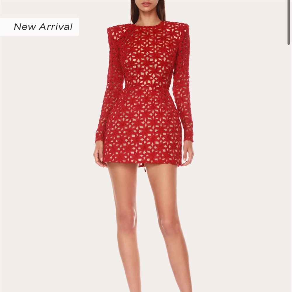 Bronx and Banco Casey laser cut Red dress - Picture 2 of 2